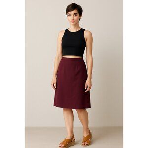 Vintage Isaac Hazan Purple A-Line Lined Skirt Size 12 Back Zip